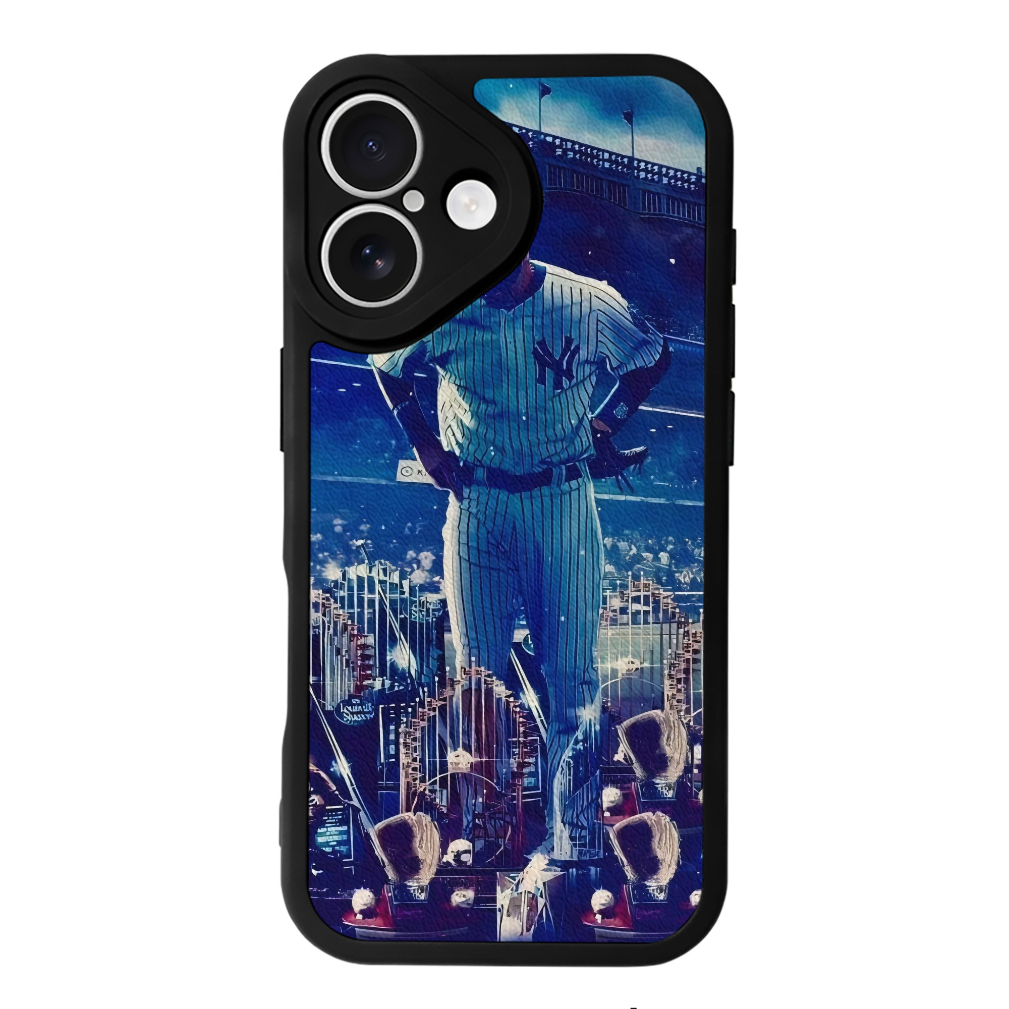 New York Yankees 345 IPhone 16 Silicone Leather Case – UV Print, Lambskin Texture – Perfect Fit, Wireless Charging Compatible, Scratch Resistant, Precise Cutouts – Stylish Protection For IPhone 16
